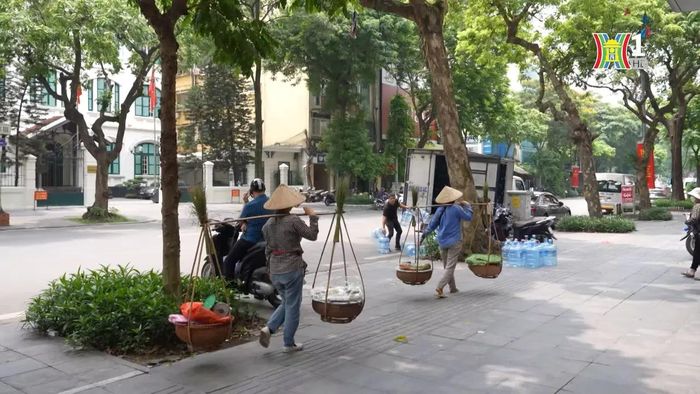 Chỉ với một đôi quang gánh, những người phụ nữ bán hàng rong có thể di chuyển khắp mọi nơi.