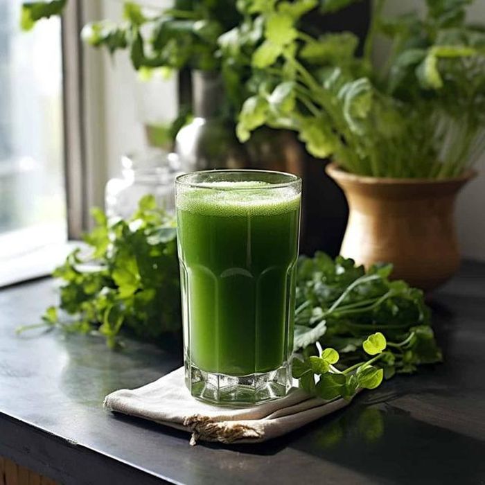 Nước ép cải xoong thúc đẩy lưu thông mật, hỗ trợ giải độc gan hiệu quả.