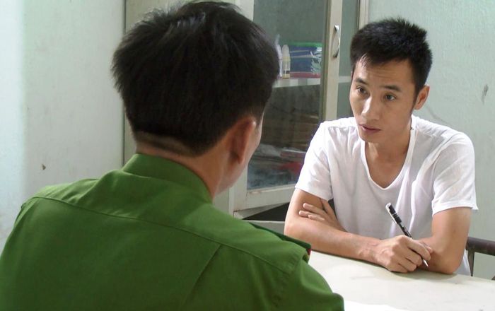 Trần Văn Duy tại cơ quan Công an.