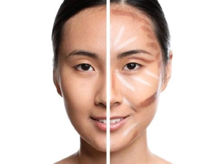 Tạo khối cho gương mặt là bước quan trọng để che các khuyết điểm.