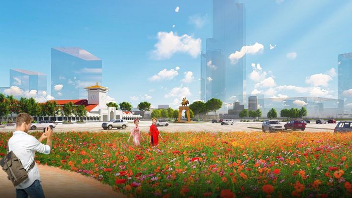 Ở mũi tàu công viên 23 tháng 9 dự kiến trồng nhiều loại hoa, còn hai bên là cây lớn. Phương án thiết kế này được hoàn thiện theo định hướng quy hoạch, kết nối đồng bộ quảng trường trước chợ Bến Thành và các dự án khác trong khu vực (công viên 23 tháng 9, đường Lê Lợi…). Ảnh: Quỳnh Danh, Sở Quy hoạch Kiến trúc TP.HCM. 