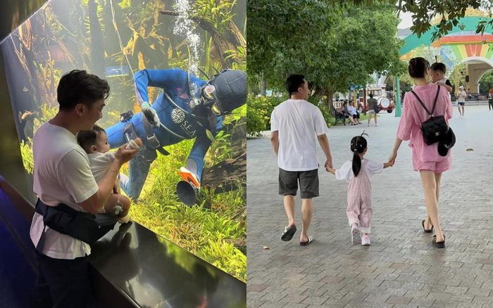 Cường Đô La thường xuyên đưa Đàm Thu Trang và các con đi chơi. Ảnh: FBNV