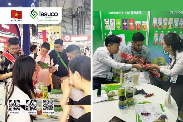 Gian hàng của Lasuco Group thu hút sự quan tâm của đông đảo khách hàng.