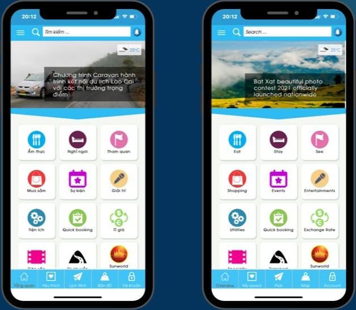  App du lịch Lào Cai bằng tiếng Anh và tiếng Việt trên kho ứng dụng App Store và CH Play. 