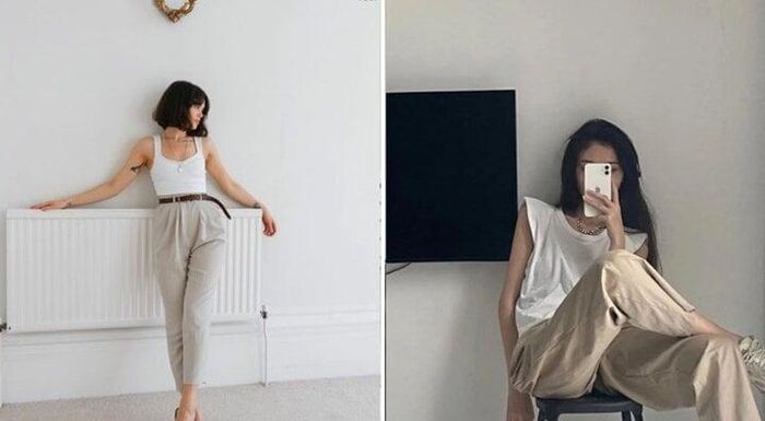 Phối áo tank top với quần baggy dành cho những cô nàng theo đuổi phong cách năng động và cá tính. Quần baggy cũng có thể giúp bạn che đi khuyết điểm của đôi chân và vòng hông. 