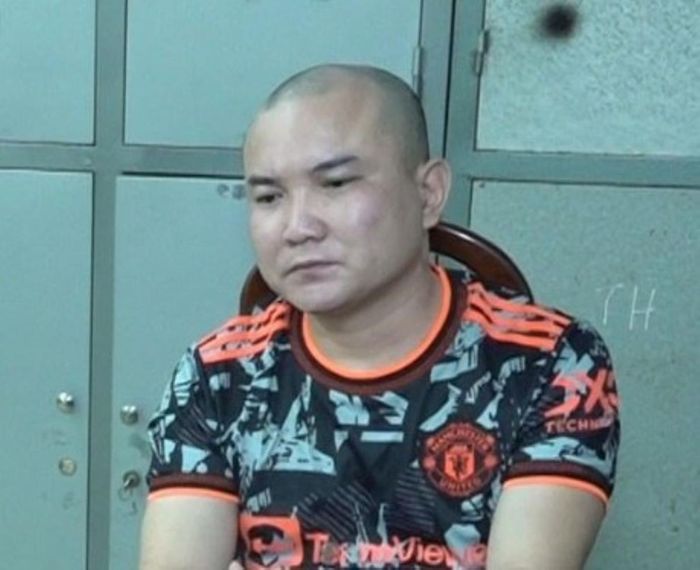 Đối tượng Nguyễn Ánh Dương tại cơ quan Công an.