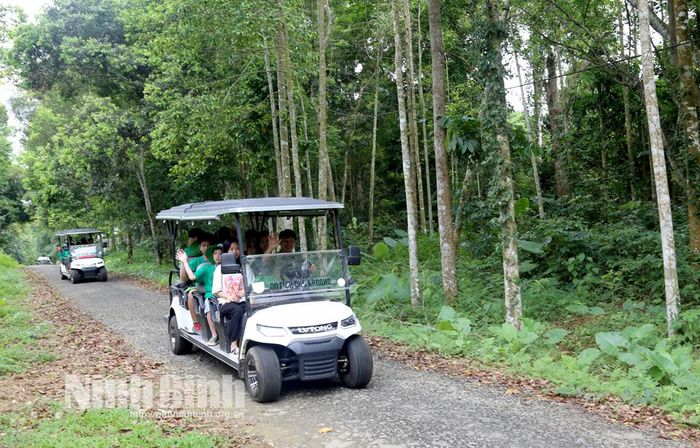 Ở những cung đường xa, Ban tổ chức bố trí xe điện đưa, đón các em chu đáo, an toàn.