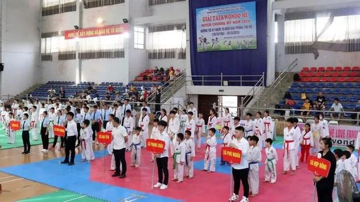 Giải taekwondo Hè huyện Chương Mỹ năm 2024 tranh tài ở 38 nội dung
