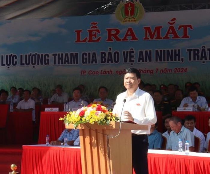 Đồng chí Phạm Thiện Nghĩa - Phó Bí thư Tỉnh ủy, Chủ tịch UBND tỉnh phát biểu tại buổi lễ