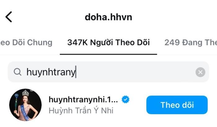Hoa hậu Ý Nhi vẫn ấn nút theo dõi đàn chị.
