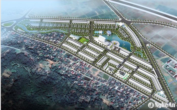 Phối cảnh một khu đô thị tại thị trấn Nam Đàn. Ảnh tư liệu: Trân Châu
