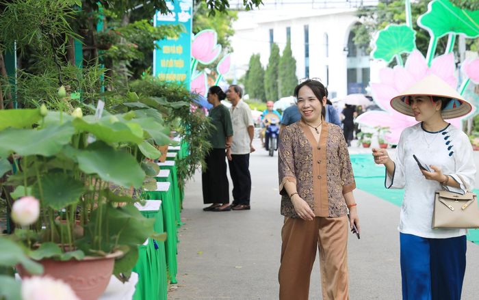 Du khách tham quan "Con đường sen".