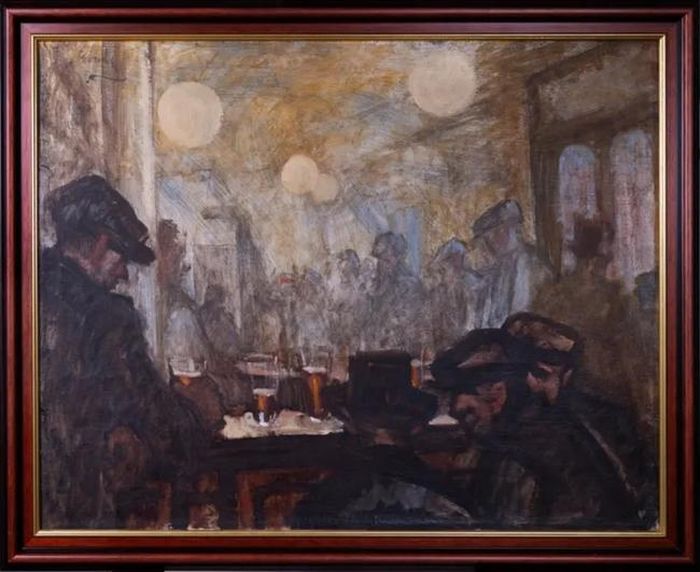 Mặt trước là bức “Bar Scene” của Norman Cornish