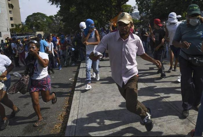 Hình ảnh một cuộc biểu tình ở Venezuela.