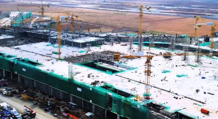 Thi công dự án sân bay Long Thành. Ảnh Nghiêm Ý