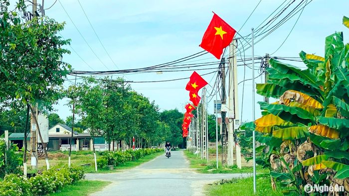 Không khí đón chào 70 năm ngày thành lập xã Nghi Ân. Ảnh: Quang An