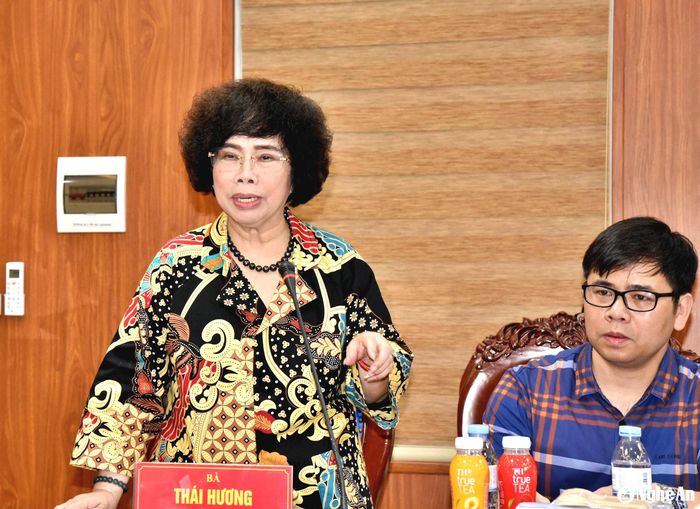 Bà Thái Hương - nhà sáng lập, Chủ tịch Hội đồng chiến lược Tập đoàn TH: Nông dân sẽ là một mắt xích quan trọng trong chuỗi giá trị sản xuất cây dược liệu. Ảnh: Hoài Thu