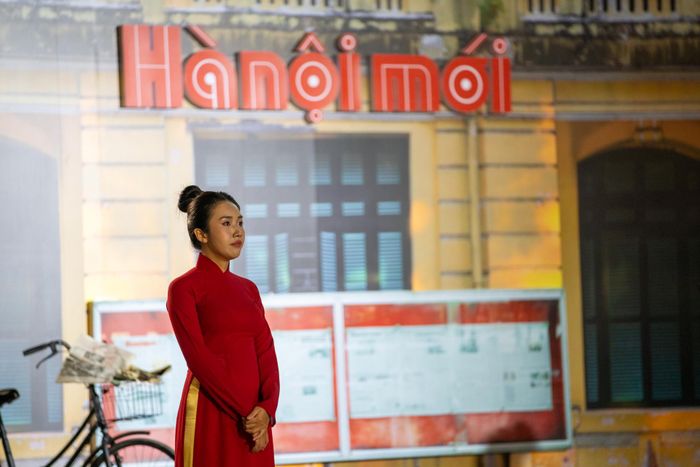 Hình ảnh mặt tiền của báo Hà Nội Mới, điểm check in của du khách trong nước và quốc tế mỗi lần đến Hà Nội.