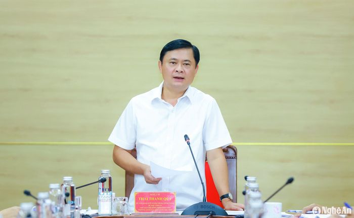 Bí thư Tỉnh ủy Nghệ An Thái Thanh Quý phát biểu kết luận. Ảnh: Thành Duy