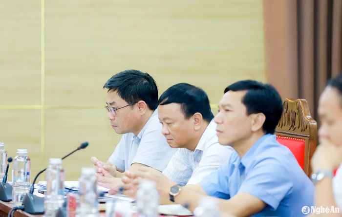 Các đồng chí lãnh đạo Ban Nội chính Tỉnh ủy tại cuộc giao ban. Ảnh: Thành Duy