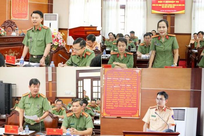 Các đại biểu phát biểu tại hội ý nghiệp vụ.