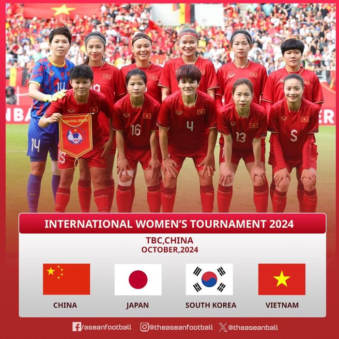 Giải giao hữu chất lượng dành cho đội tuyển nữ Việt Nam trong tháng 10. Nguồn: aseanfootball