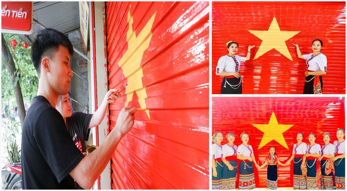 Tuổi trẻ huyện Tương Dương vẽ hình cờ Tổ quốc hướng tới kỷ niệm ngày Quốc khánh. Ảnh tư liệu: Đình Tuân