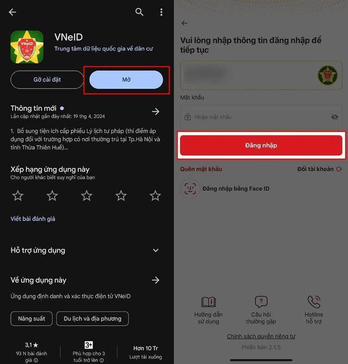  Đăng nhập vào VNeID 