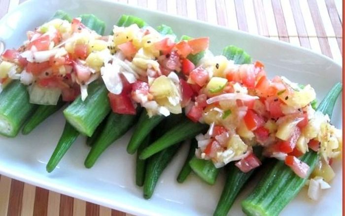 Salad đậu bắp dễ làm giúp giảm cân.