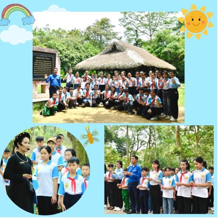 Học sinh tham quan, tìm hiểu về Khu di tích Quốc gia đặc biệt Tân Trào (Sơn Dương).