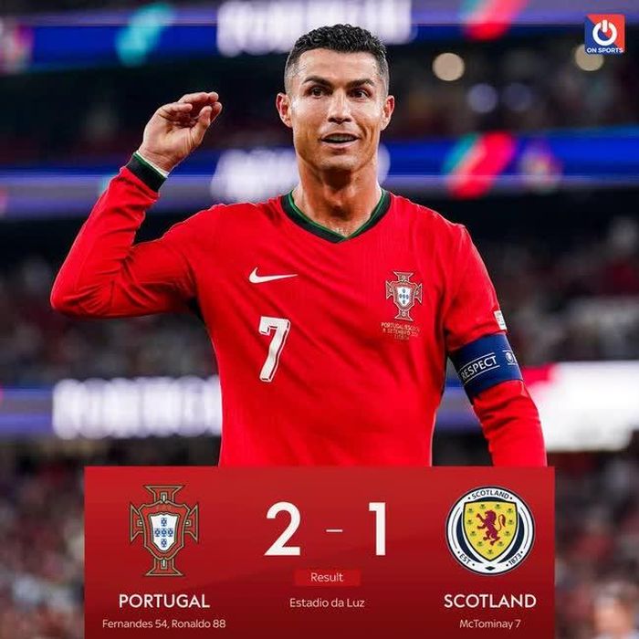 Ronaldo đã ghi bàn ấn định chiến thắng 2-1 cho ĐT Bồ Đào Nha