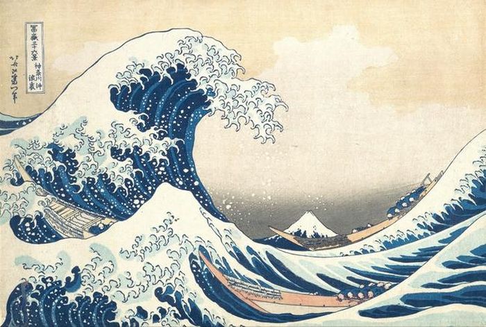 Tranh in gỗ nổi tiếng “The Great Wave off Kanagawa” (1831) của Katsushika Hokusai
