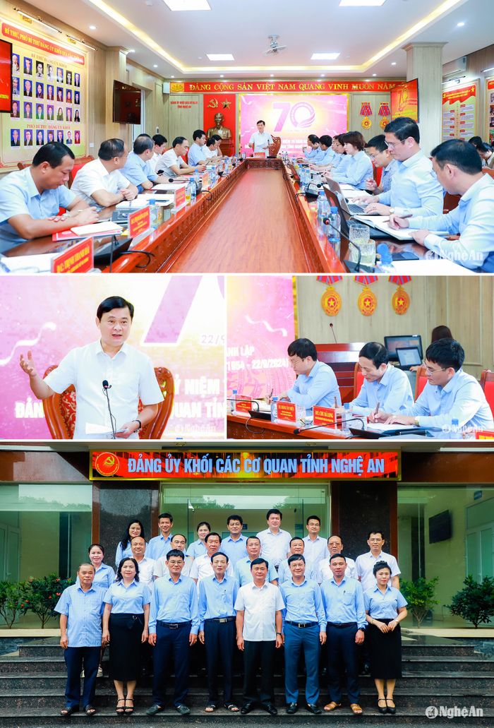 Đồng chí Thái Thanh Quý - Ủy viên Ban Chấp hành Trung ương Đảng, Bí thư Tỉnh ủy, Chủ tịch HĐND tỉnh, Trưởng đoàn ĐBQH tỉnh làm việc với Ban Thường vụ Đảng ủy Khối CCQ tỉnh ngày 12/9/2024. Ảnh: Thành Duy