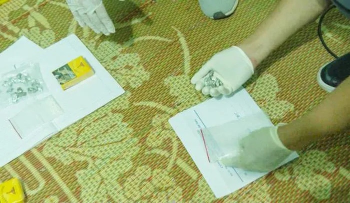 Số tang vật được lực lượng Công an thu giữ tại hiện trường.