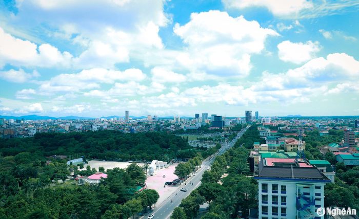 Khu vực trung tâm thành phố Vinh, tỉnh Nghệ An. Ảnh: Thành Duy