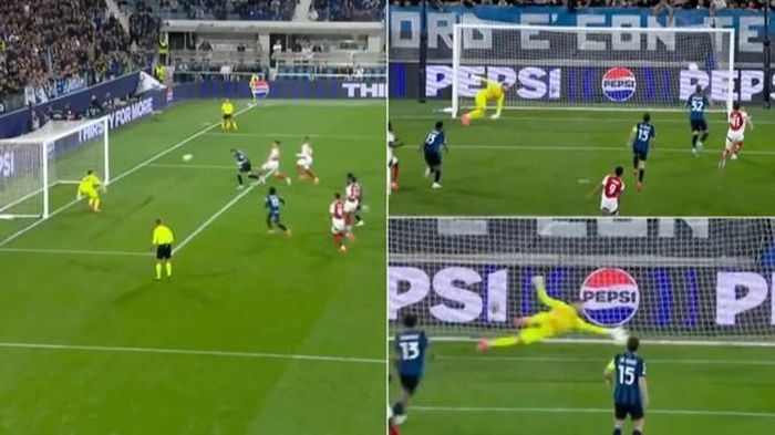 Pha cứu thua của David Raya ở Champions League hồi giữa tuần