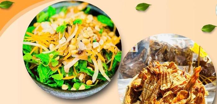 Gỏi măng nứa khô. (Ảnh: Dulichmangden)