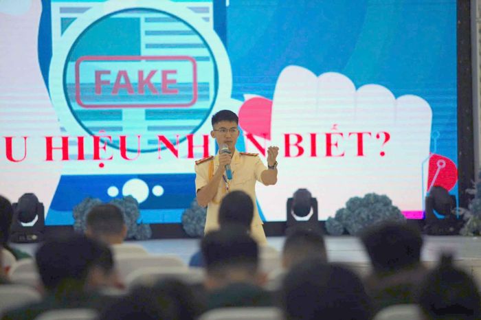 Bài thuyết trình về nội dung phát huy vai trò của đoàn viên, thanh niên trong phòng chống tin giả, tin sai sự thật trên không gian mạng của Hồ Bá Trí đã thu hút nhiều sự quan tâm của các bạn trẻ. Ảnh tư liệu: Thanh Quỳnh