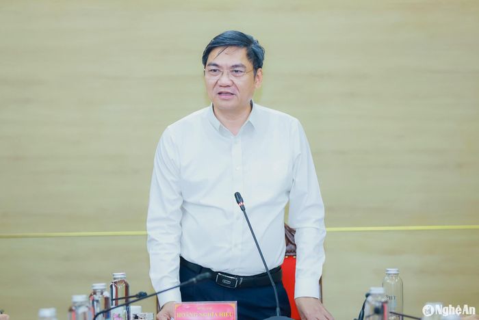 Đồng chí Hoàng Nghĩa Hiếu - Phó Bí thư Tỉnh ủy, Trưởng Tiểu ban Tuyên truyền phát biểu kết luận. Ảnh: Thành Duy