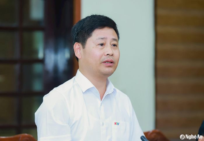 Đồng chí Trần Minh Ngọc - Giám đốc Đài PT-TH Nghệ An phát biểu ý kiến. Ảnh: Thành Duy
