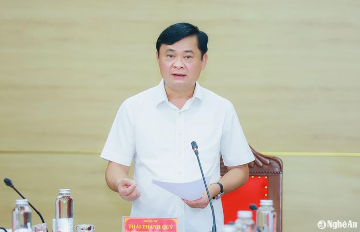 Bí thư Tỉnh ủy Nghệ An Thái Thanh Quý phát biểu kết luận. Ảnh: Thành Duy