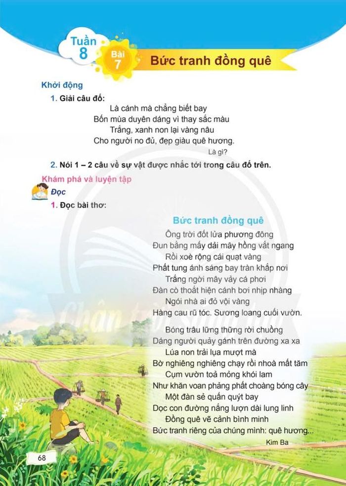 Bài thơ "Bức tranh đồng quê" trong "Tiếng Việt 5", tập 1, bộ Chân trời sáng tạo