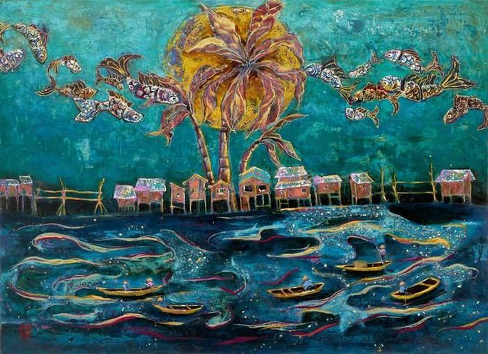 Tranh sơn mài của Chu Nhật Quang