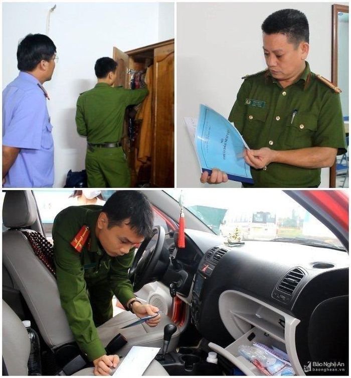 Cơ quan chức năng tiến hành khám xét chỗ ở và phương tiện của một đối tượng sử dụng để lừa đảo chiếm đoạt tài sản dưới hình thức kêu gọi đầu tư bất động sản. Ảnh tư liệu Hồng Ngọc
