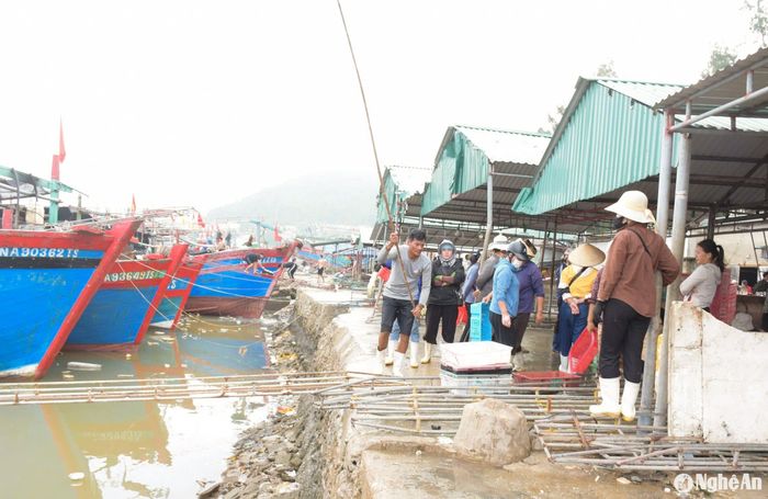 Những người phụ nữ làng biển chính là hậu phương vững chắc, là điểm tựa giúp những ngư dân “ăn sóng nói gió” vững lòng với khát vọng vươn tới những ngư trường rộng lớn, bảo vệ chủ quyền biển đảo. Ảnh: T.P
