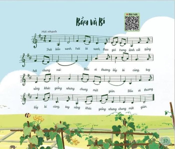 Một bản nhạc đồng dao trong sách “Về quê” được tích hợp mã QR