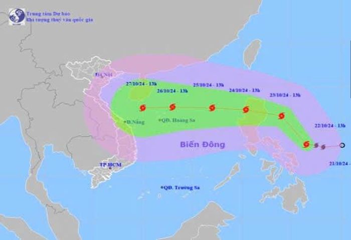 Đường đi của bão Trami.