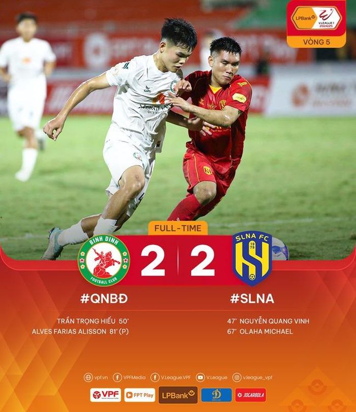 Bình Định và SLNA rượt đuổi ngoạn mục