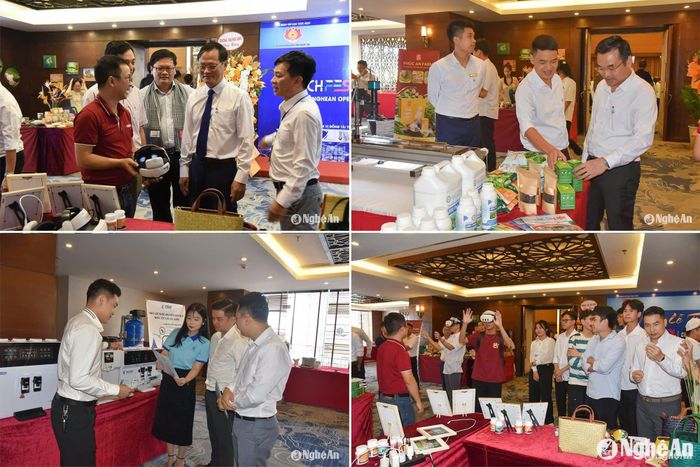 Các sản phẩm khoa học và công nghệ trưng bày tại Cuộc thi Tìm kiếm khởi nghiệp đổi mới sáng tạo Nghệ An mở rộng năm 2024. Ảnh: Thanh Lê
