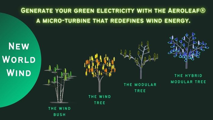 New World Wind, một công ty công nghệ xanh, giới thiệu sản phẩm tua-bin siêu nhỏ có hình dạng giống như một chiếc lá, có thể thu được mọi loại gió và tạo ra năng lượng bất kỳ thời điểm nào trong ngày. Ảnh: UnBox with Mithul